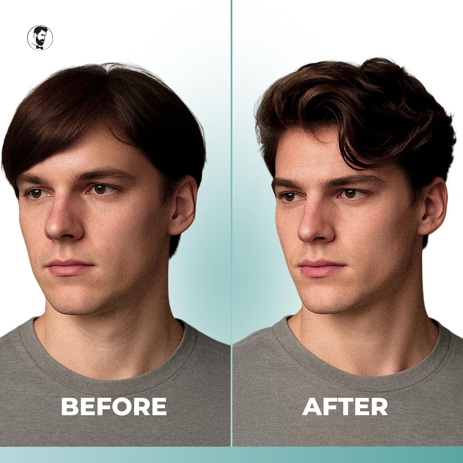 Premium matte finish hair volume spray bottle on clean background