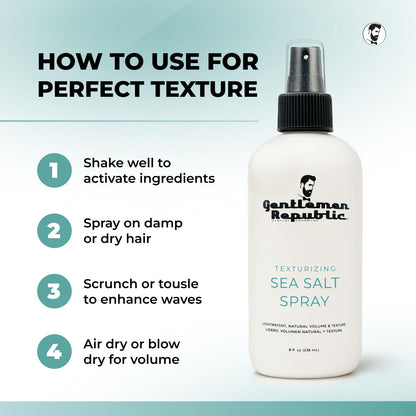 Dead Sea salt and kelp infused hair texturizer back packaging details