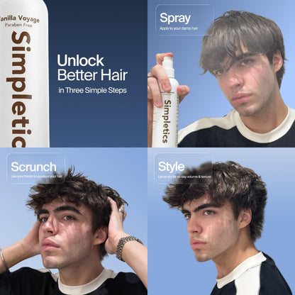 Simpletics USA imported sea salt hair spray twin pack for men and women.