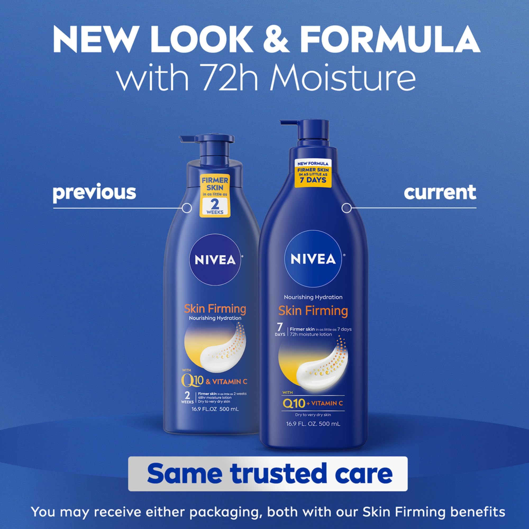 Nivea firming body lotion pump bottle packaging