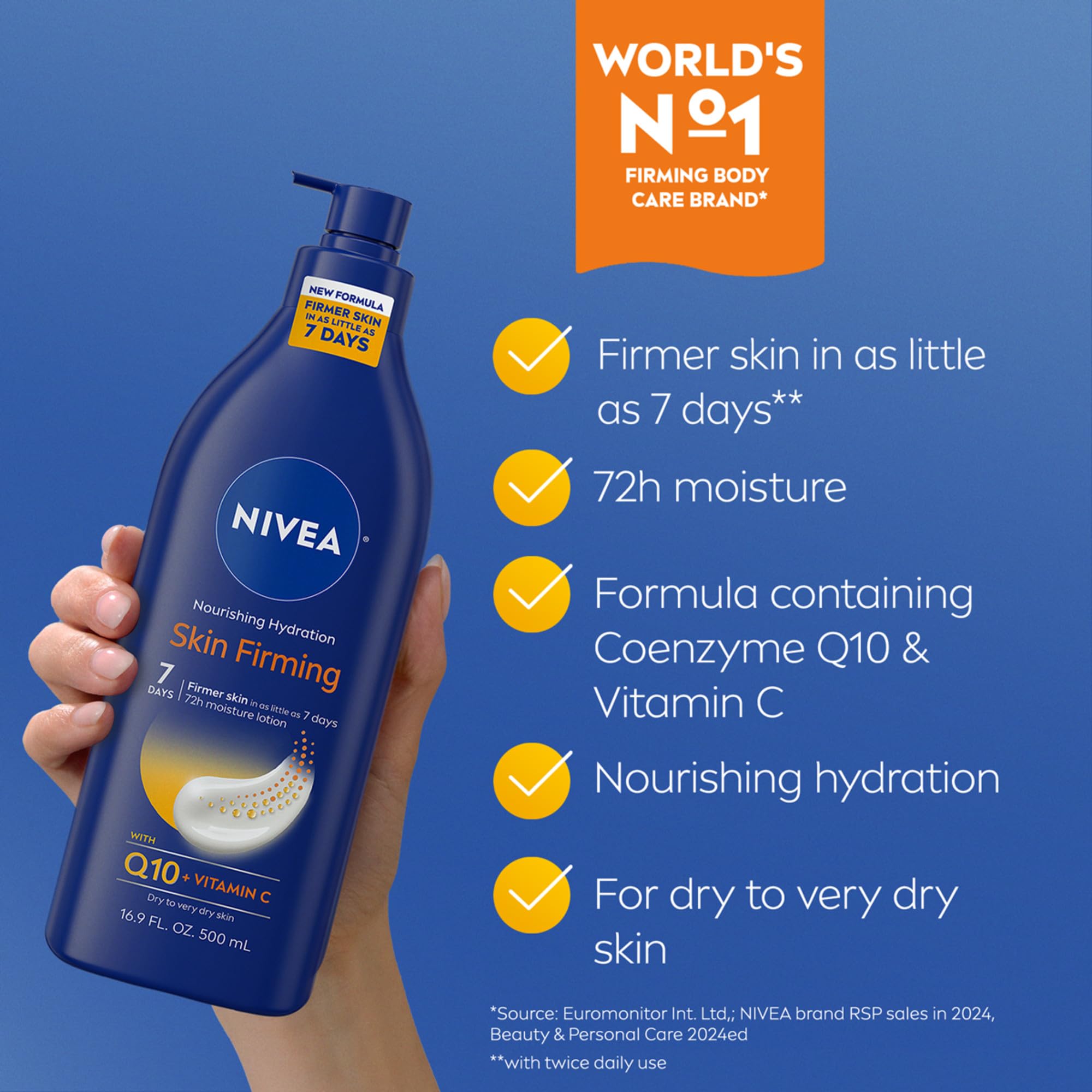 Back label details of Nivea Q10 and Vitamin C lotion