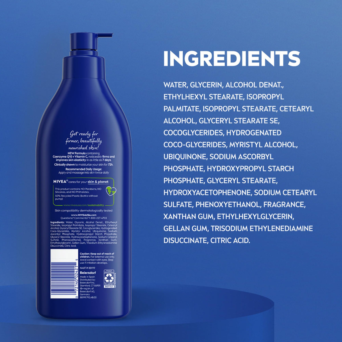 Nivea body moisturizer packaging details and product size