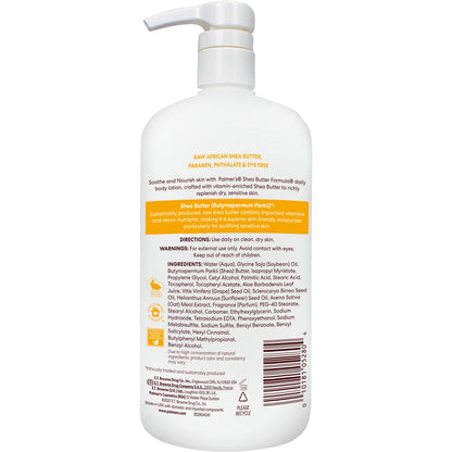 Palmer's Raw Shea body lotion pump bottle packaging