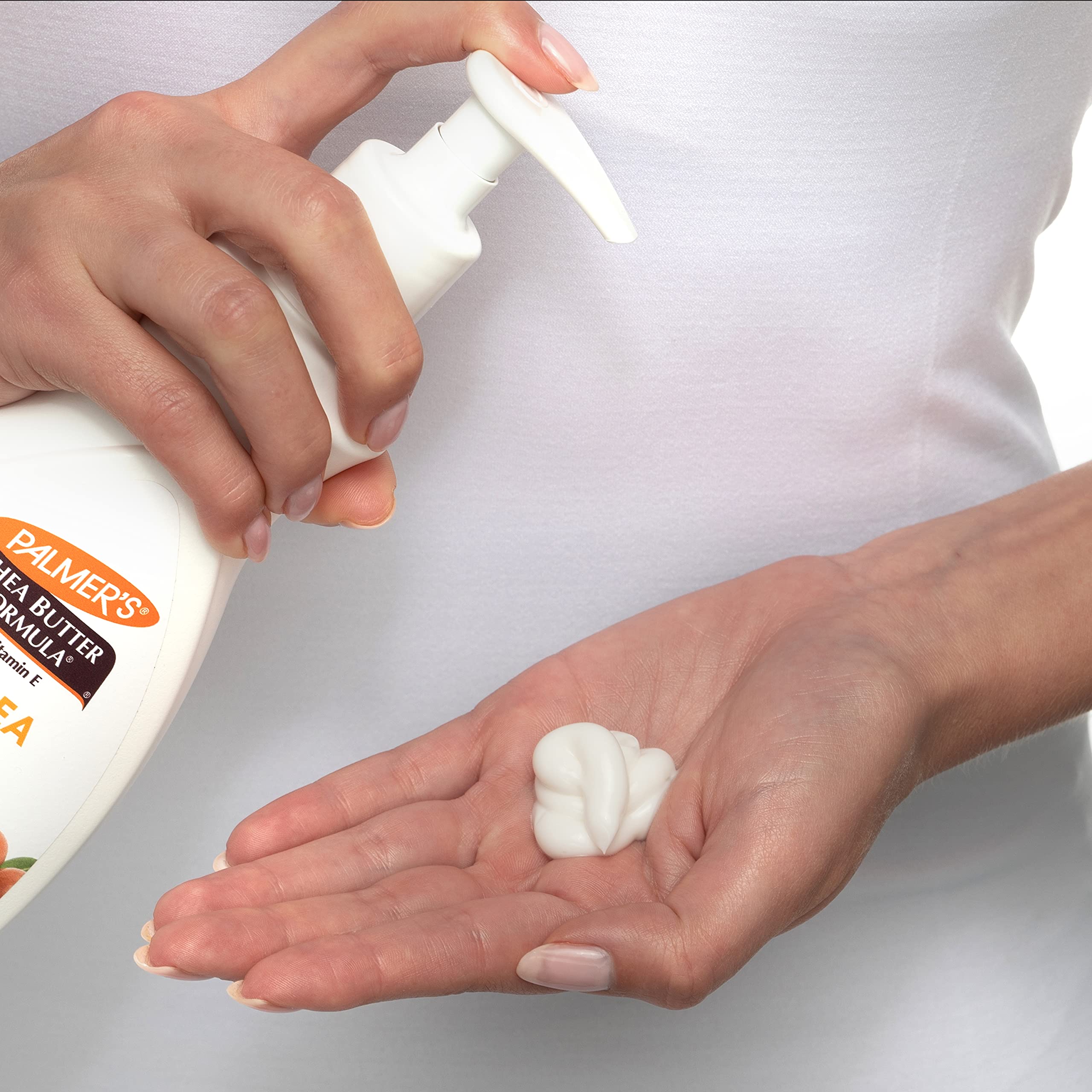 Palmer's body lotion texture showing rich moisturizer consistency