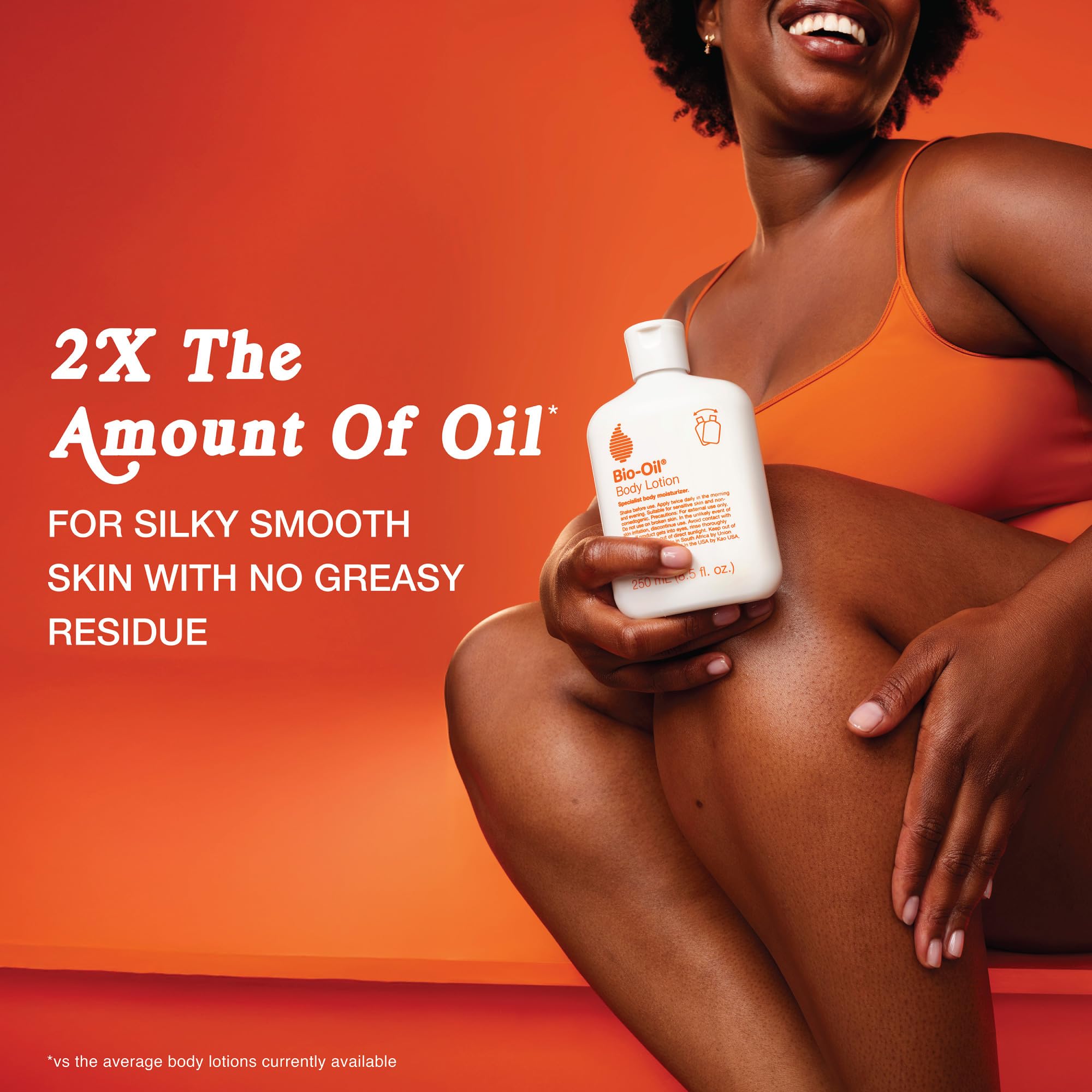 Bio-Oil body lotion texture showing lightweight consistency