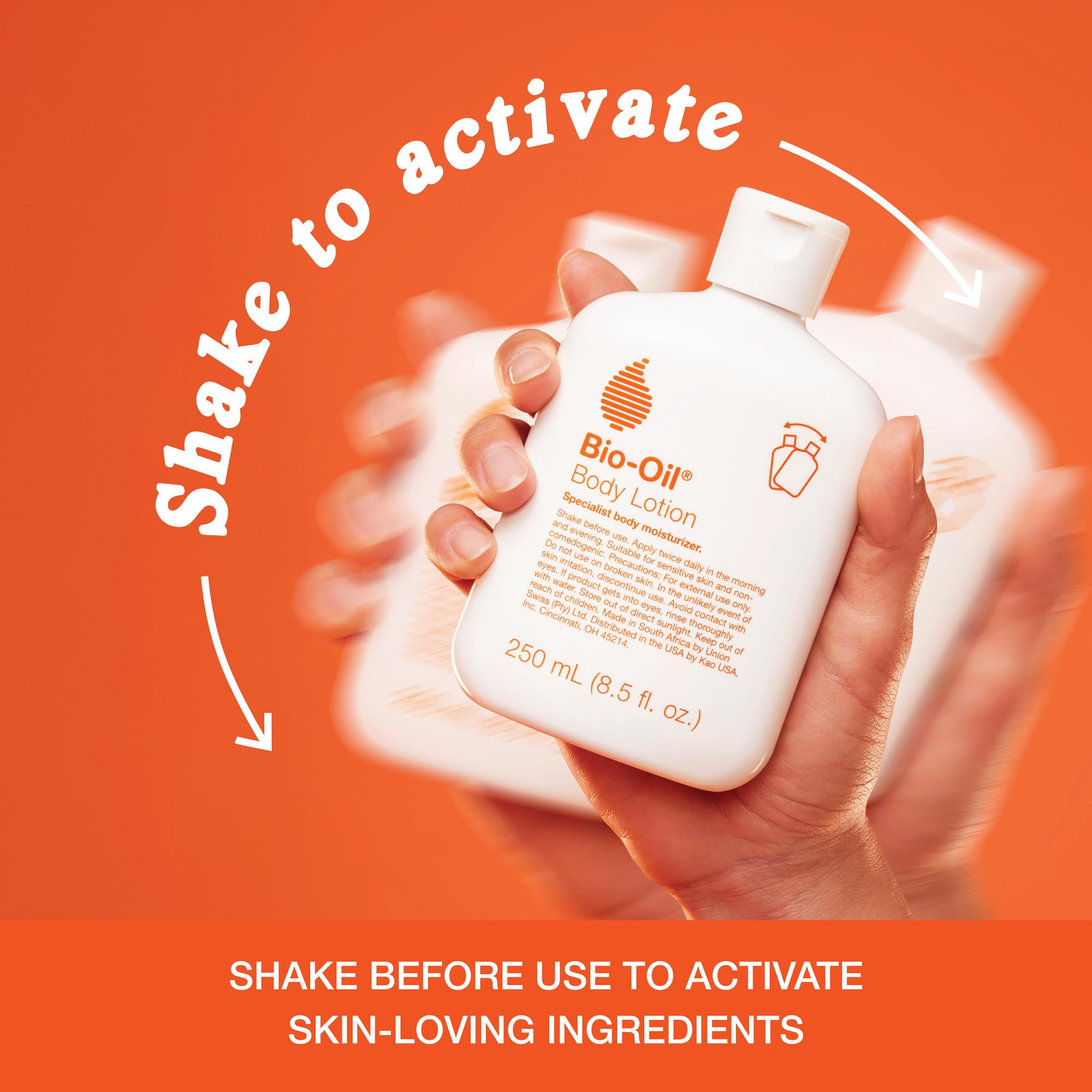 Close up of Bio-Oil lotion ingredients on bottle label