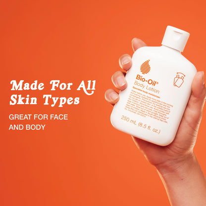 Bio-Oil body lotion side profile showing size