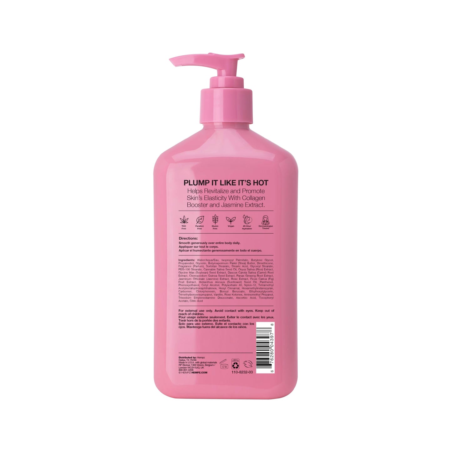 Texture of Hempz Sweet Jasmine and Rose collagen infused body lotion