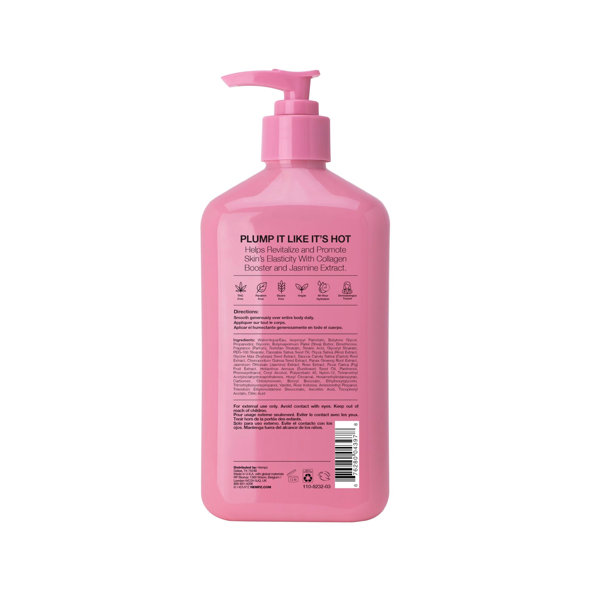 Texture of Hempz Sweet Jasmine and Rose collagen infused body lotion