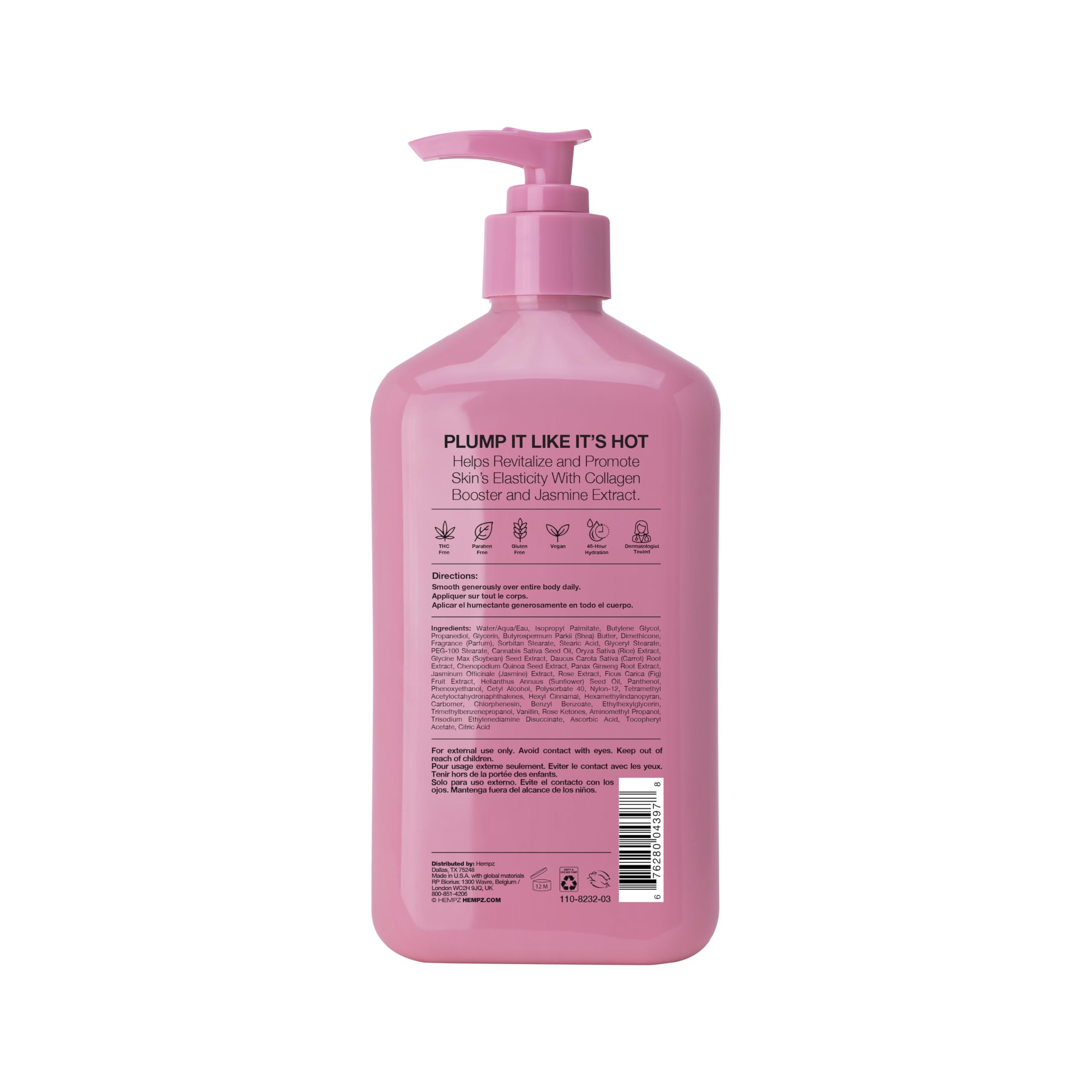 Texture of Hempz Sweet Jasmine and Rose collagen infused body lotion