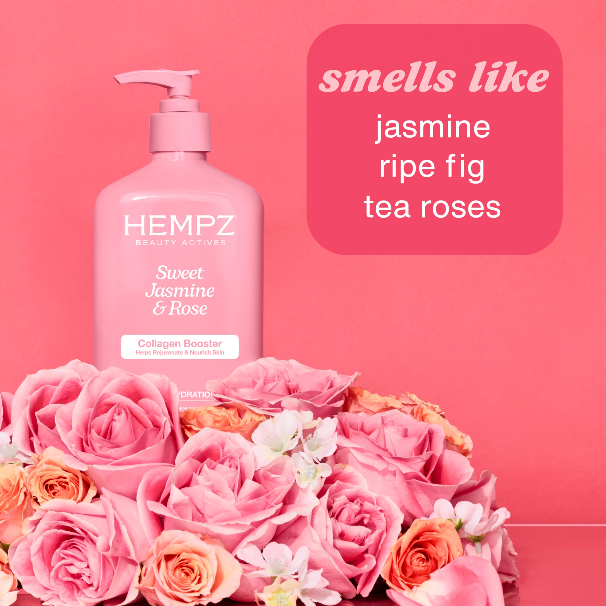 Application of Hempz Sweet Jasmine and Rose herbal body moisturizer
