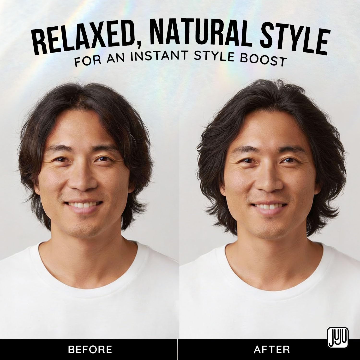 Lifestyle shot of Juju Chan beach wave spray application