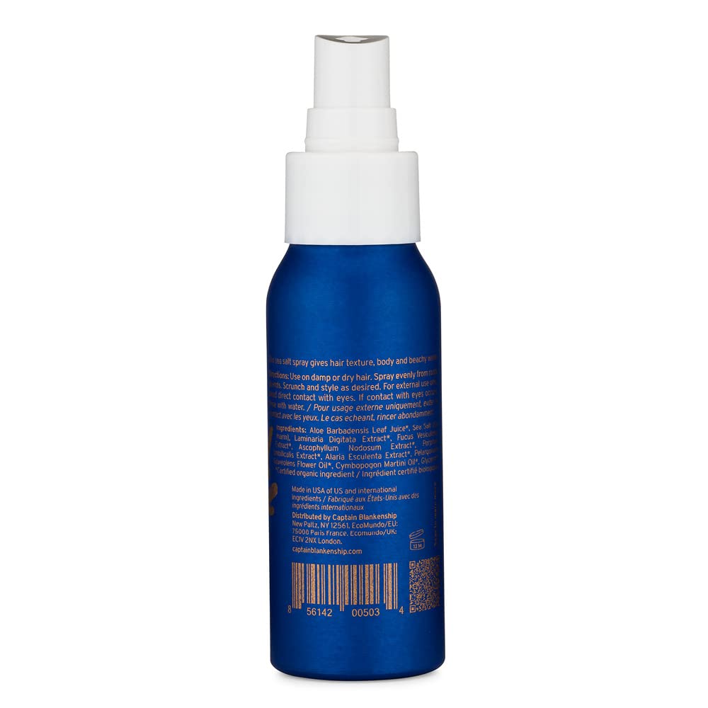 Captain Blankenship sea salt spray bottle label detail