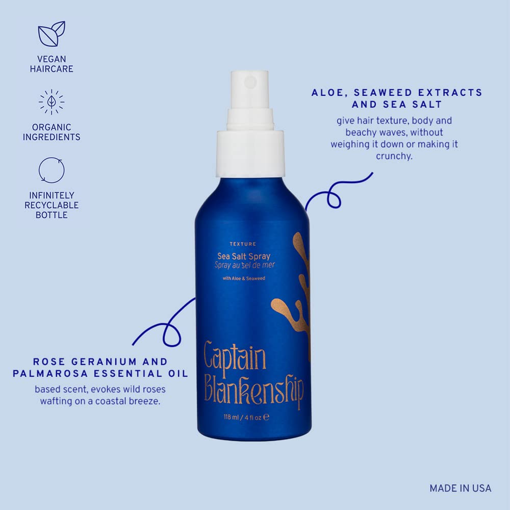 Model demonstrating wavy hair with Captain Blankenship spray