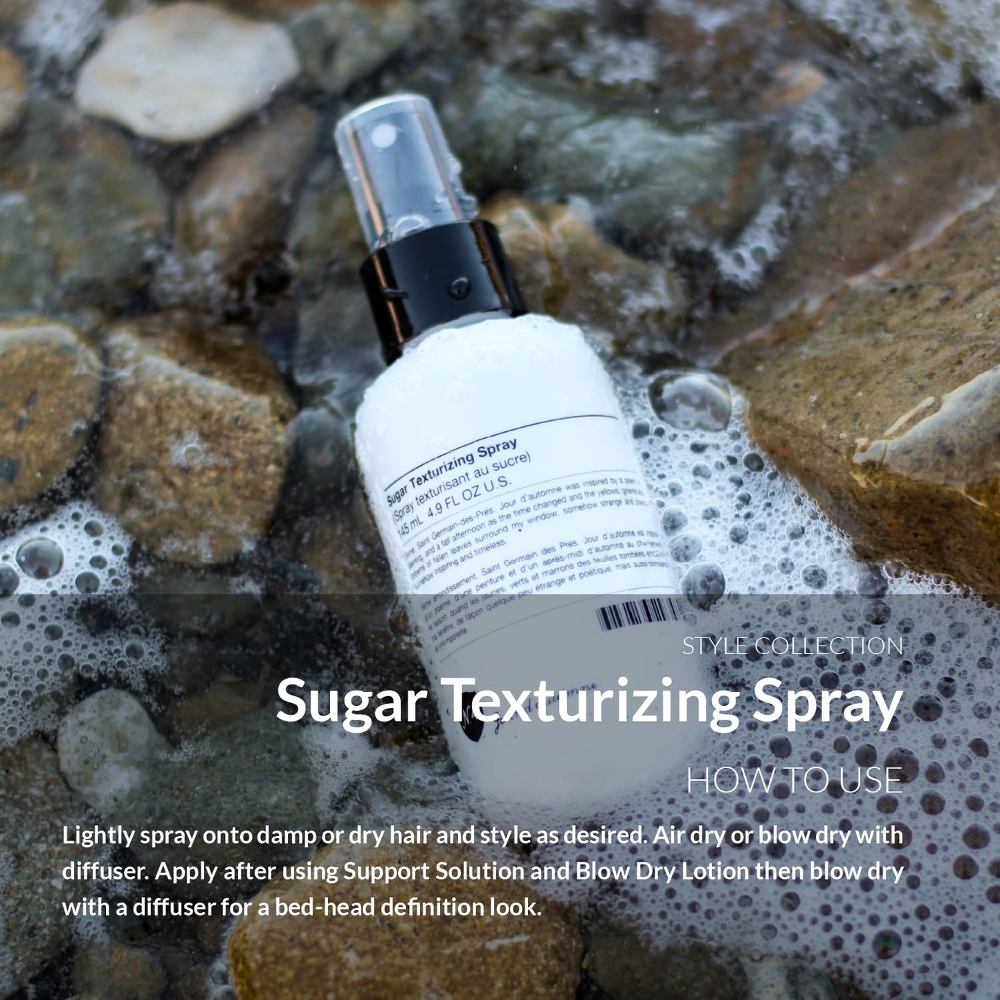 Number 4 sugar texture spray bottle back label details