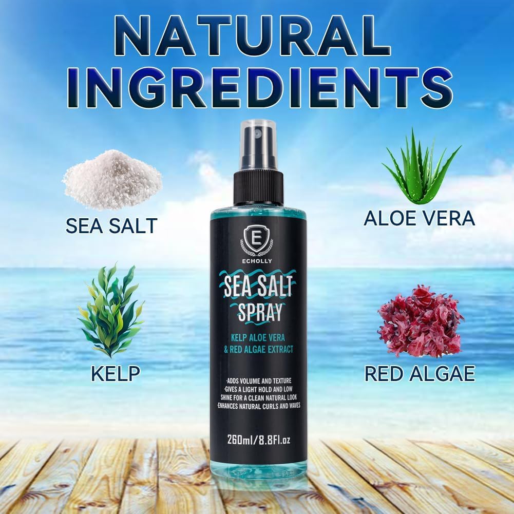 ECHOLLY texturizing mist for natural beach waves product back label