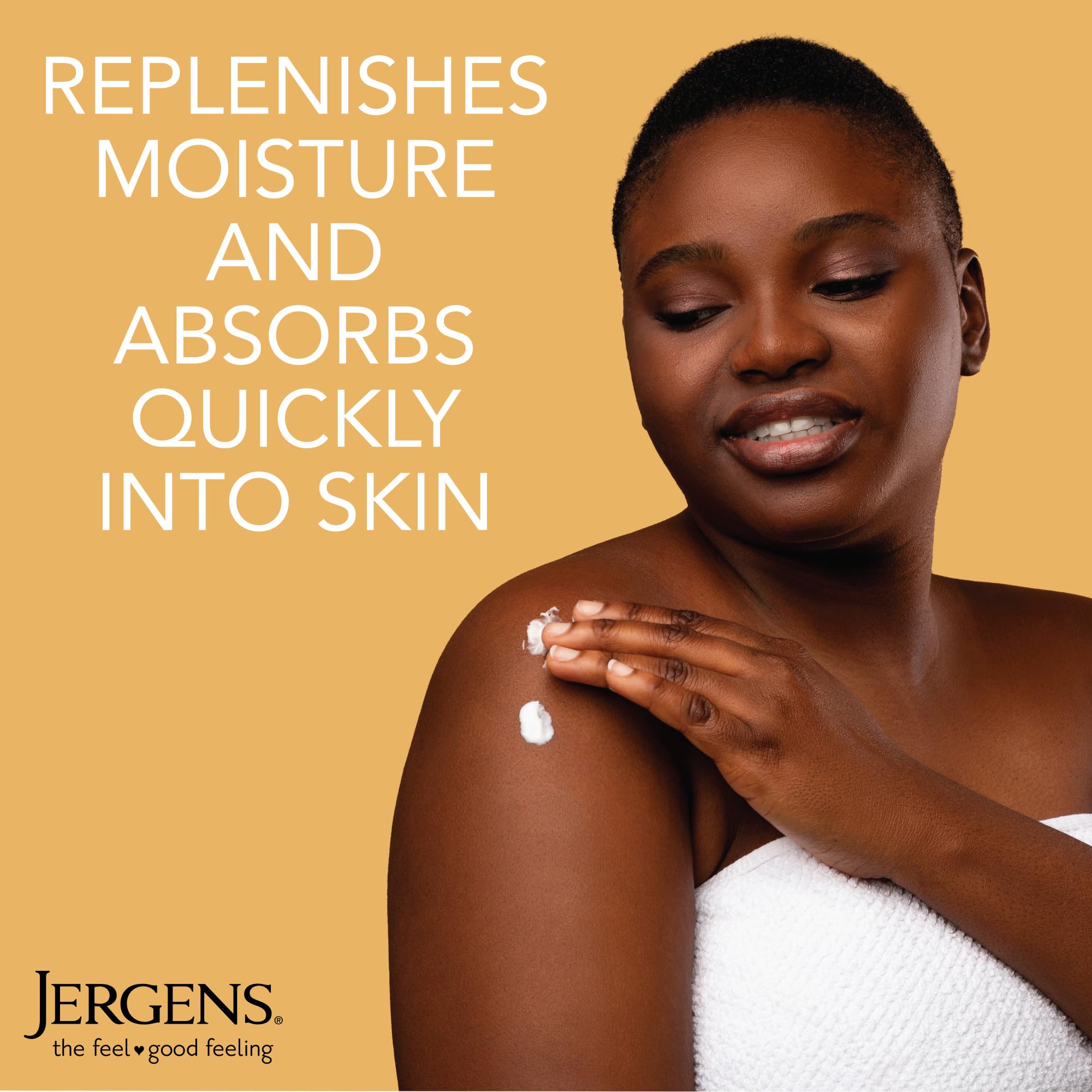 Jergens firming lotion bottle showing collagen and elastin label
