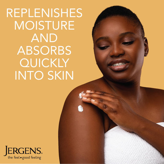 Jergens firming lotion bottle showing collagen and elastin label
