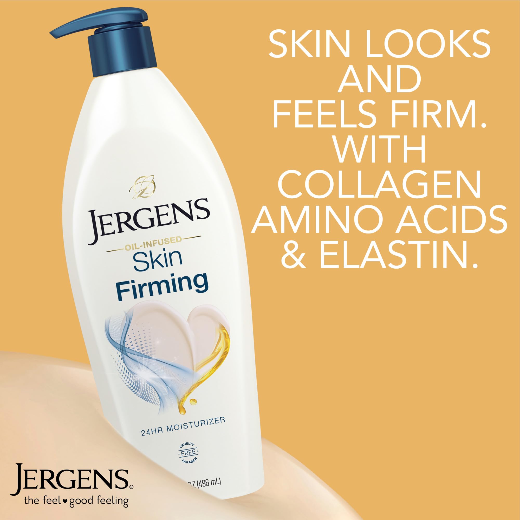 Side profile of Jergens skin firming moisturizer 16.8 fluid ounces