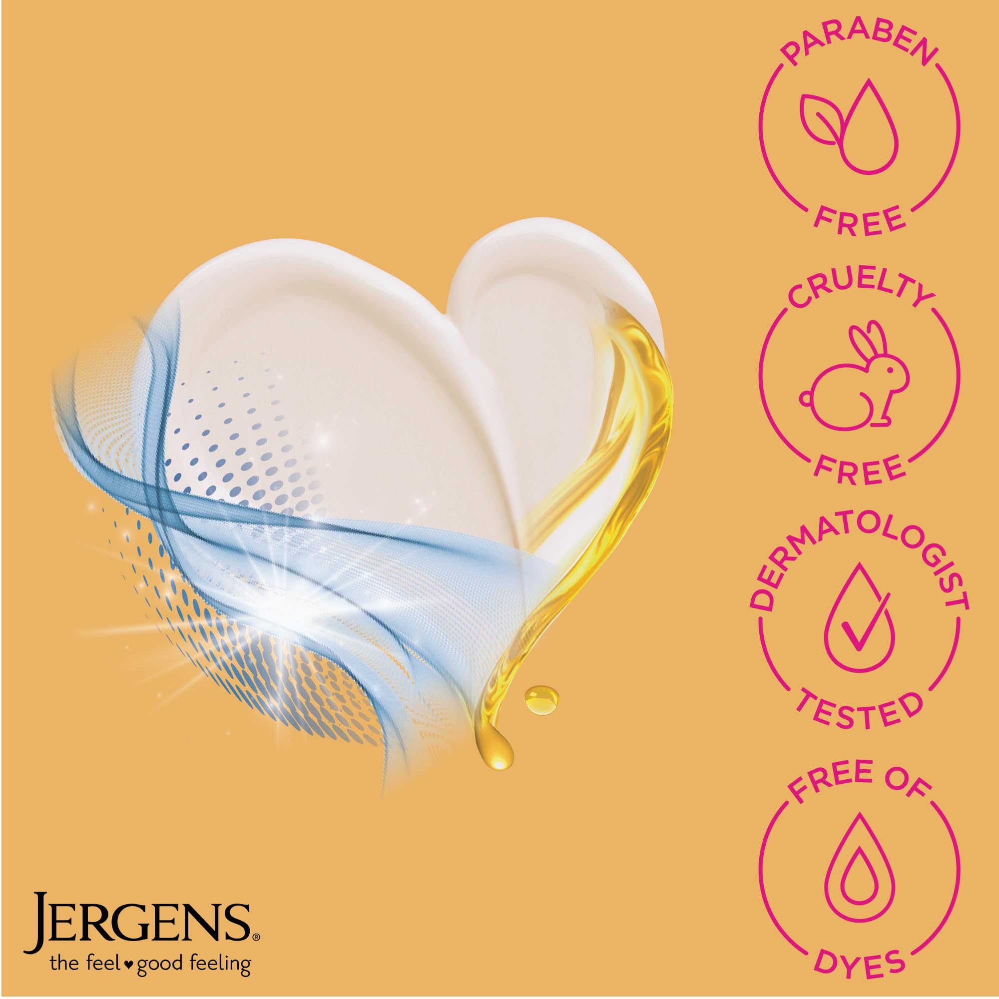 Back view of Jergens skin tightening lotion with ingredient list