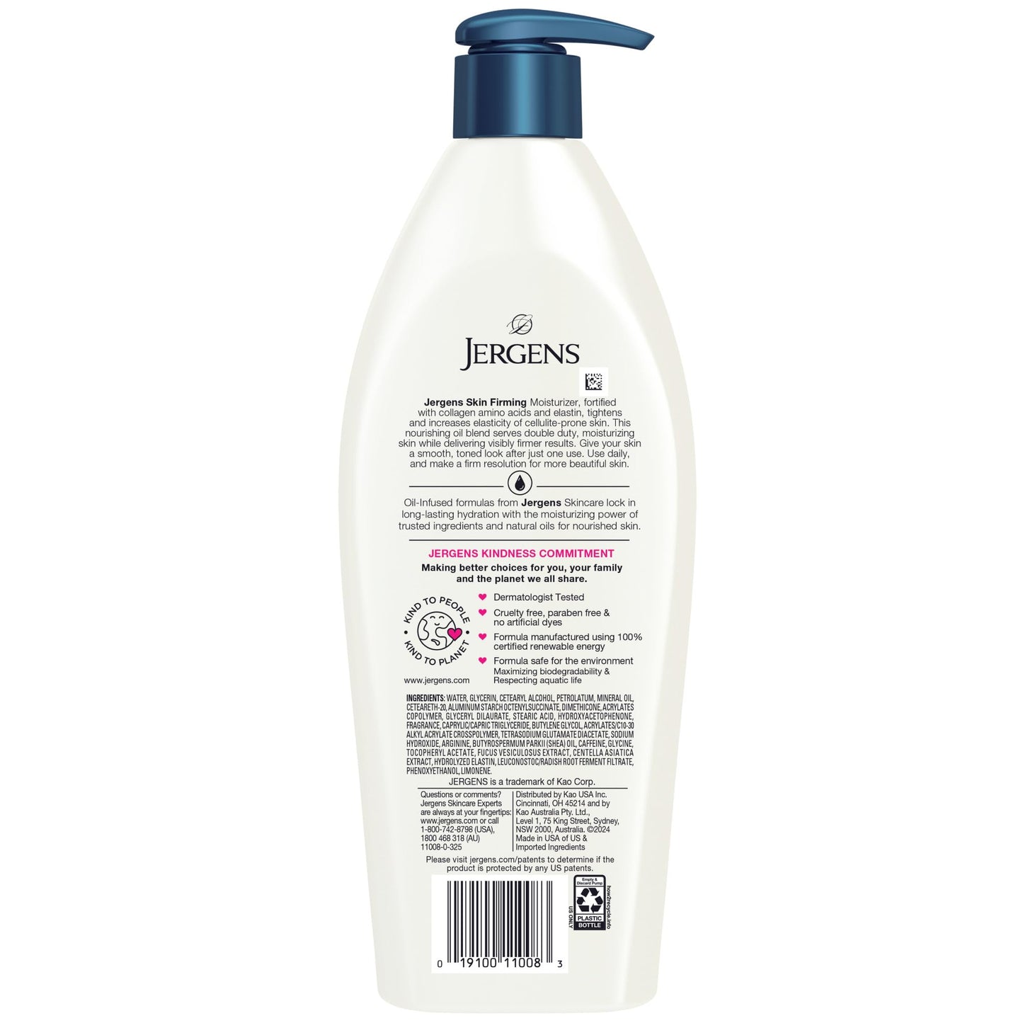 Jergens moisturizer for dry skin isolated on white background