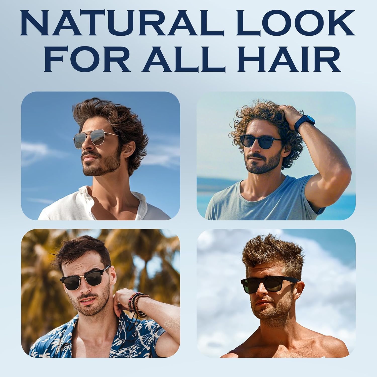 Men styling hair with volumizing surf spray for a matte finish look