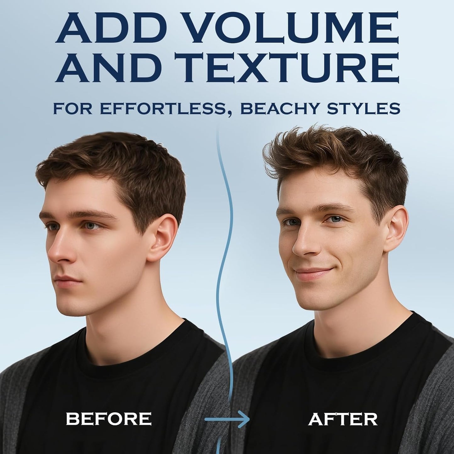 Dead Sea salt and aloe vera infused hair volume spray for men
