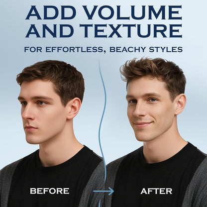Dead Sea salt and aloe vera infused hair volume spray for men
