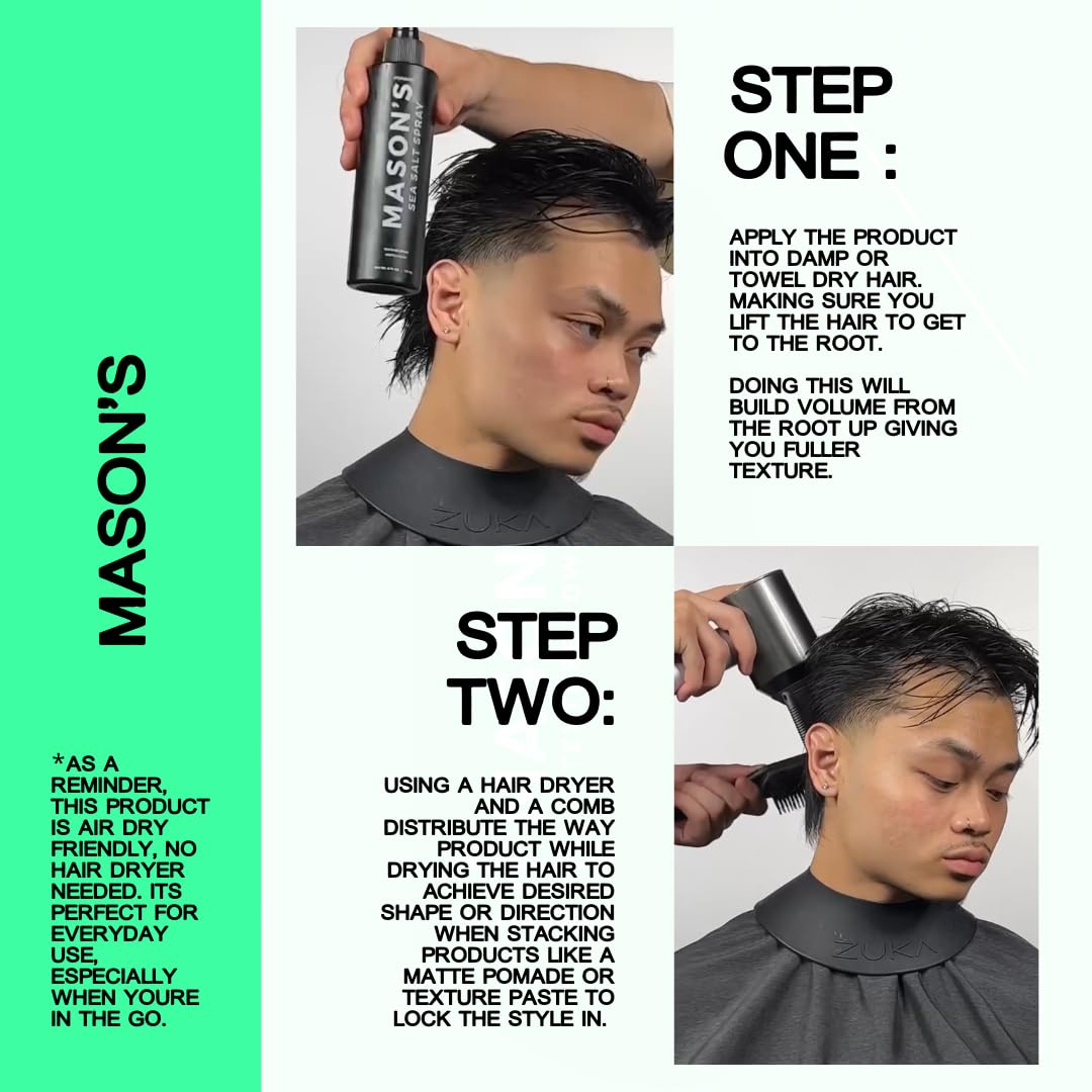 Mason's Pomade Sea Salt Spray for volume and beach waves