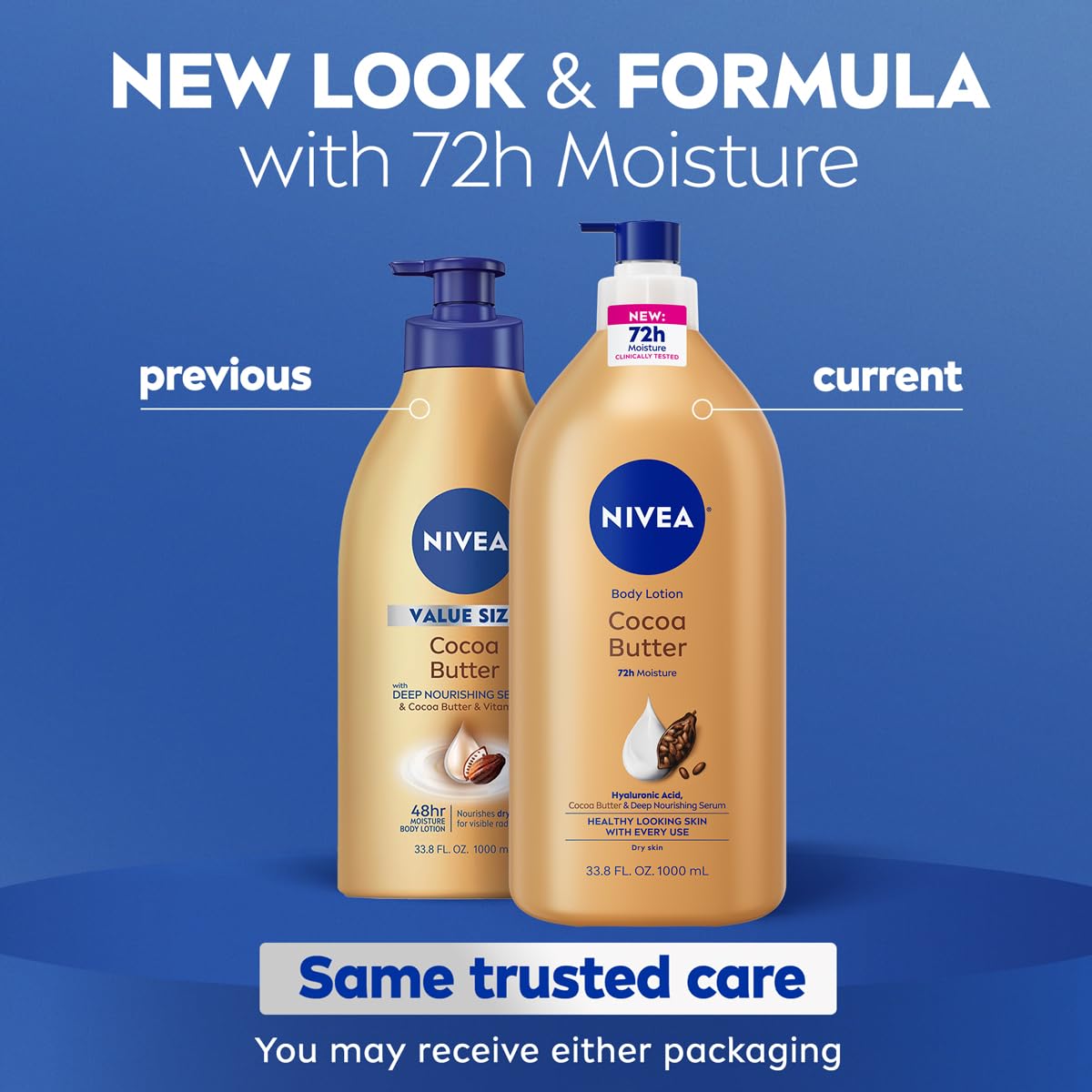 Nivea Cocoa Butter lotion bottle back label details