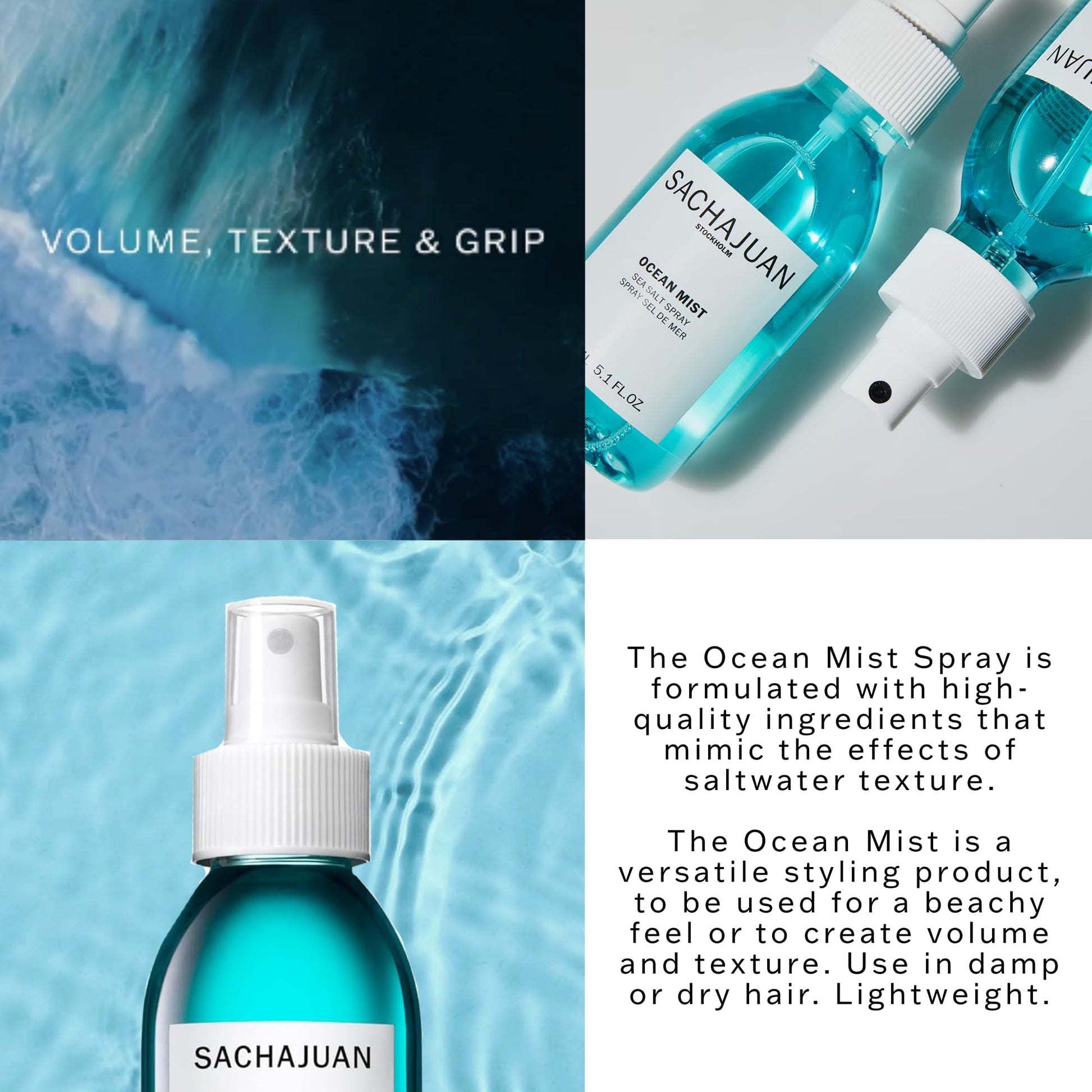 Sachajuan Ocean Mist spray bottle branding details