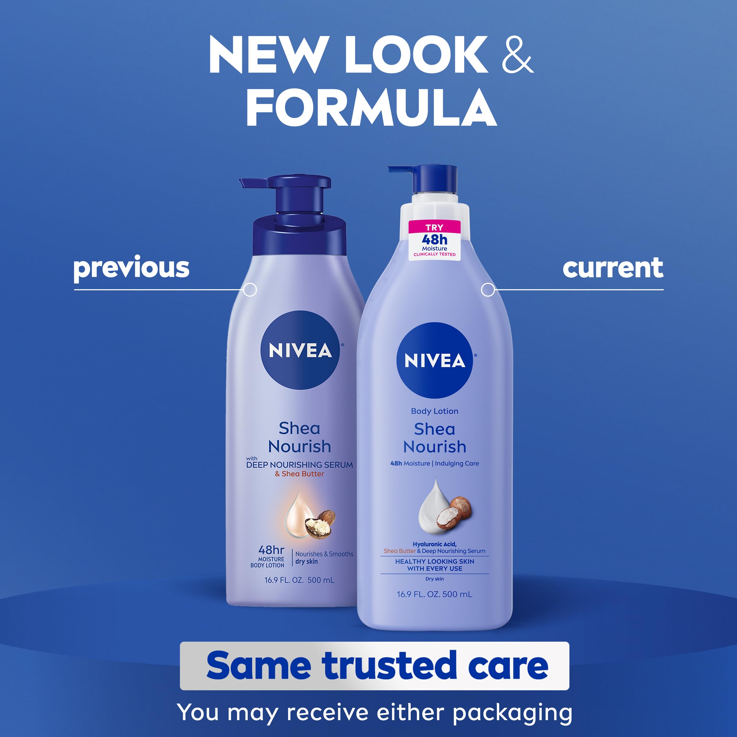 Nivea Shea Nourish Body Lotion pump bottle detail