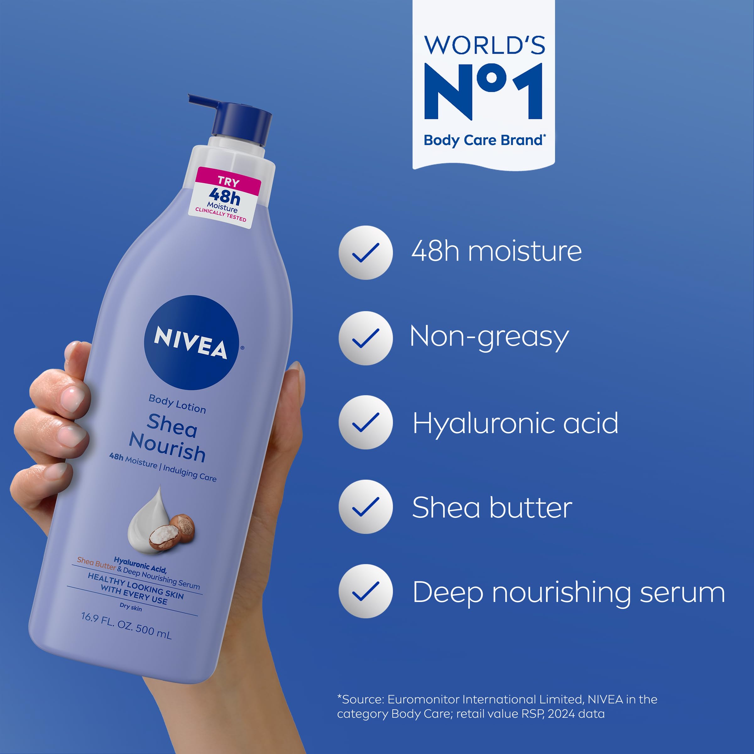 Nivea Shea Nourish Body Lotion for dry skin application