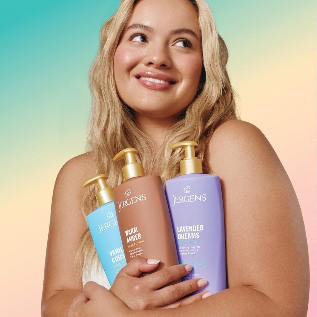 Jergens Vanilla Crush lotion side profile and dimensions