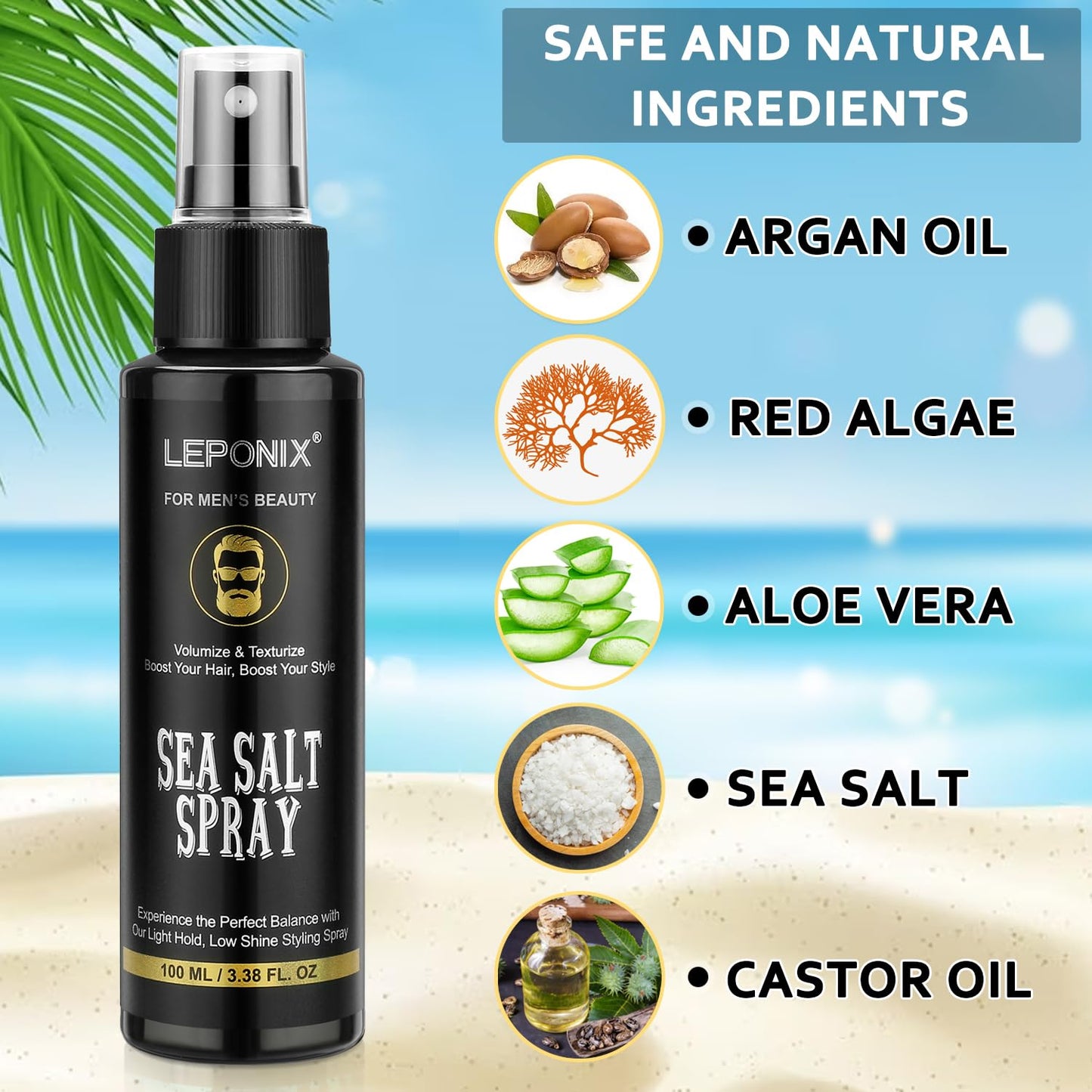 Leponix sea salt spray 200 milliliter total volume set