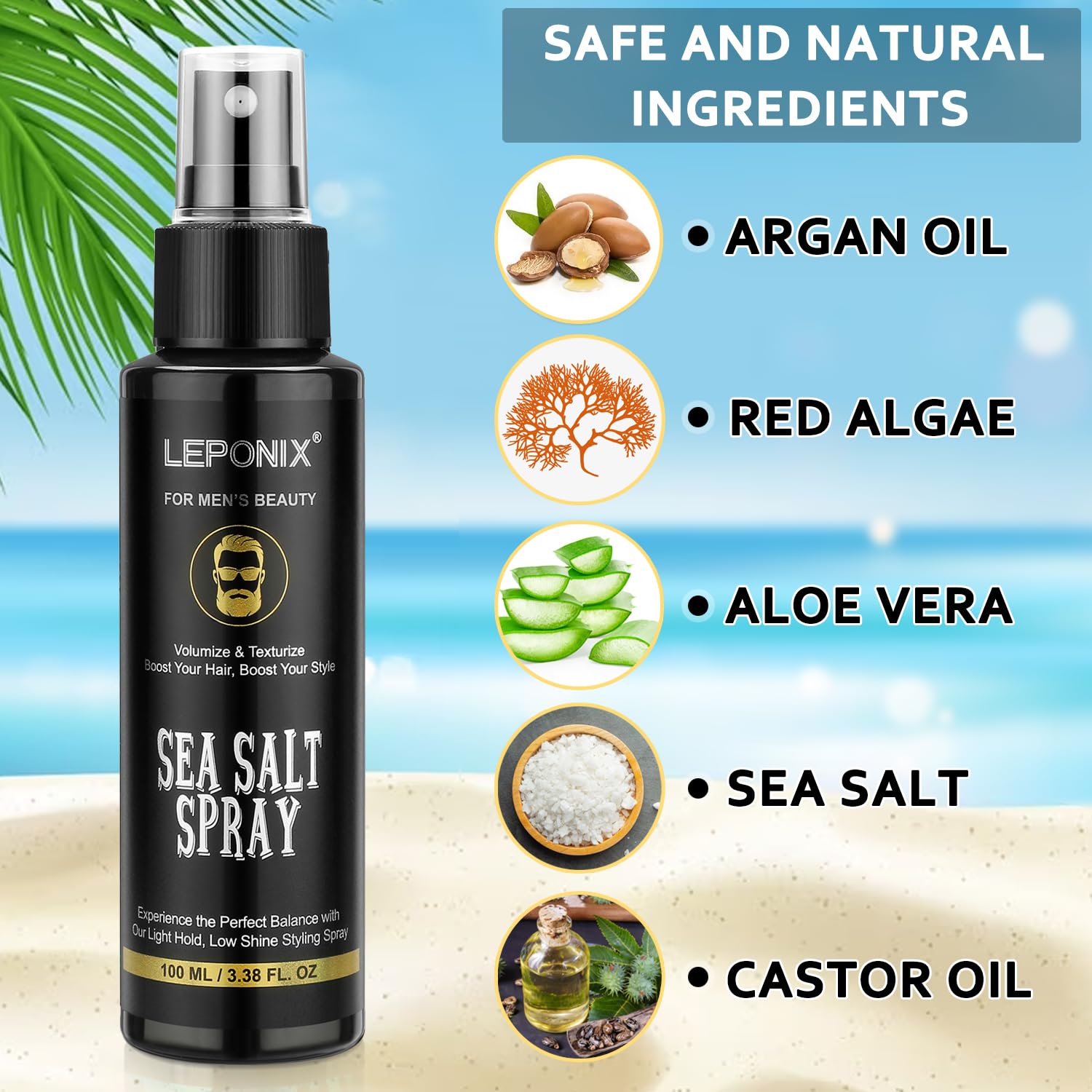 Leponix sea salt spray 200 milliliter total volume set