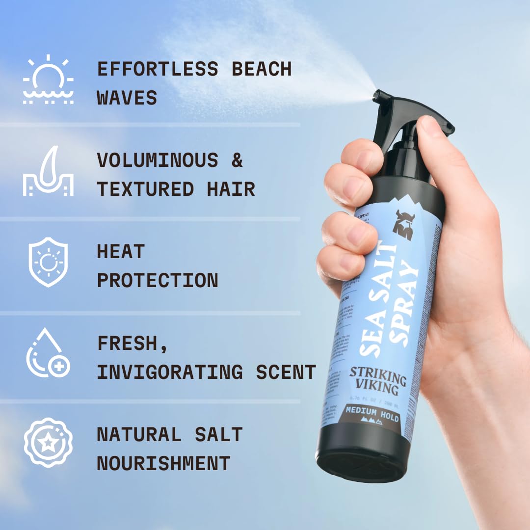 Premium paraben free texturizing spray displaying packaging details and product size