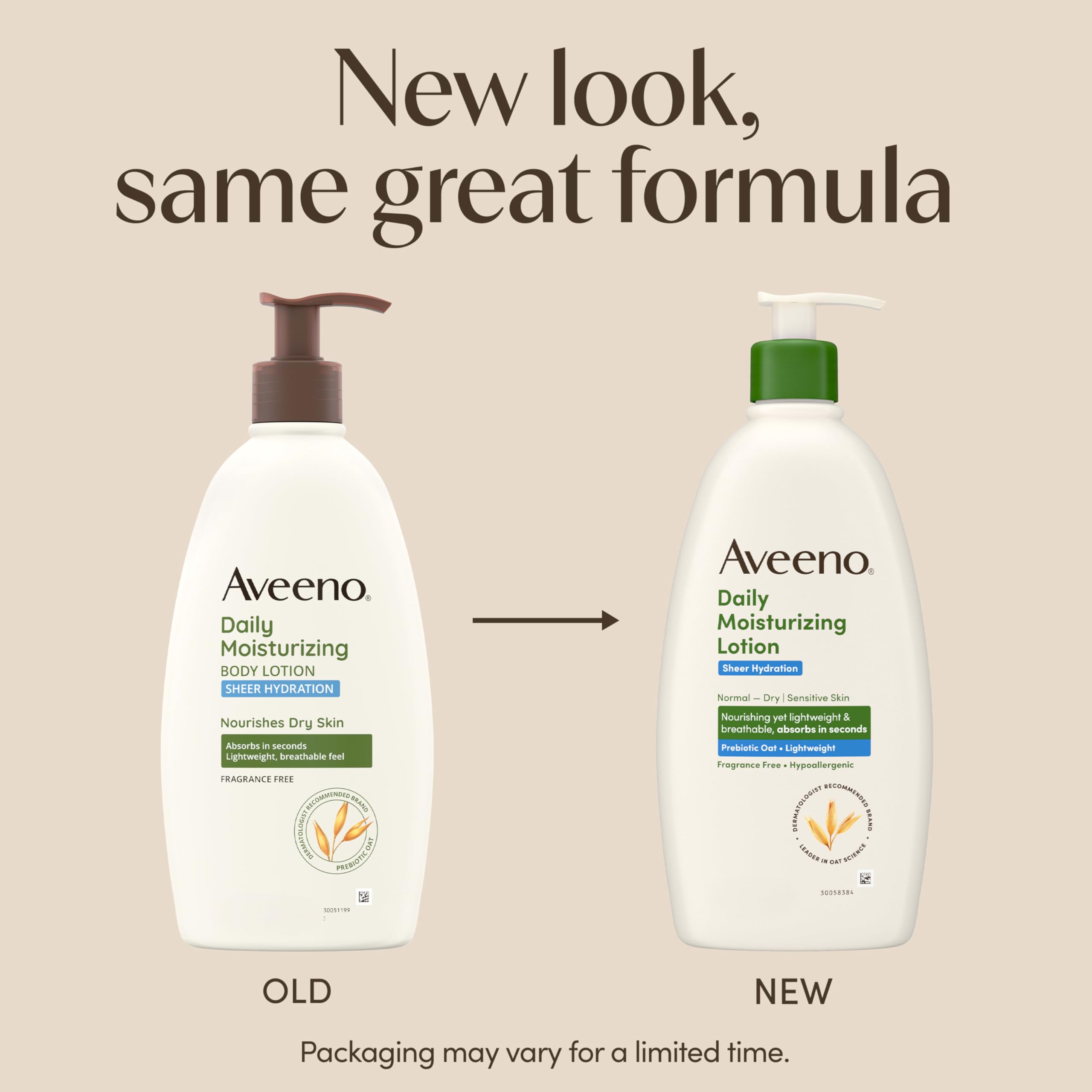 Aveeno ultra sheer lightweight body moisturizer for dry skin types