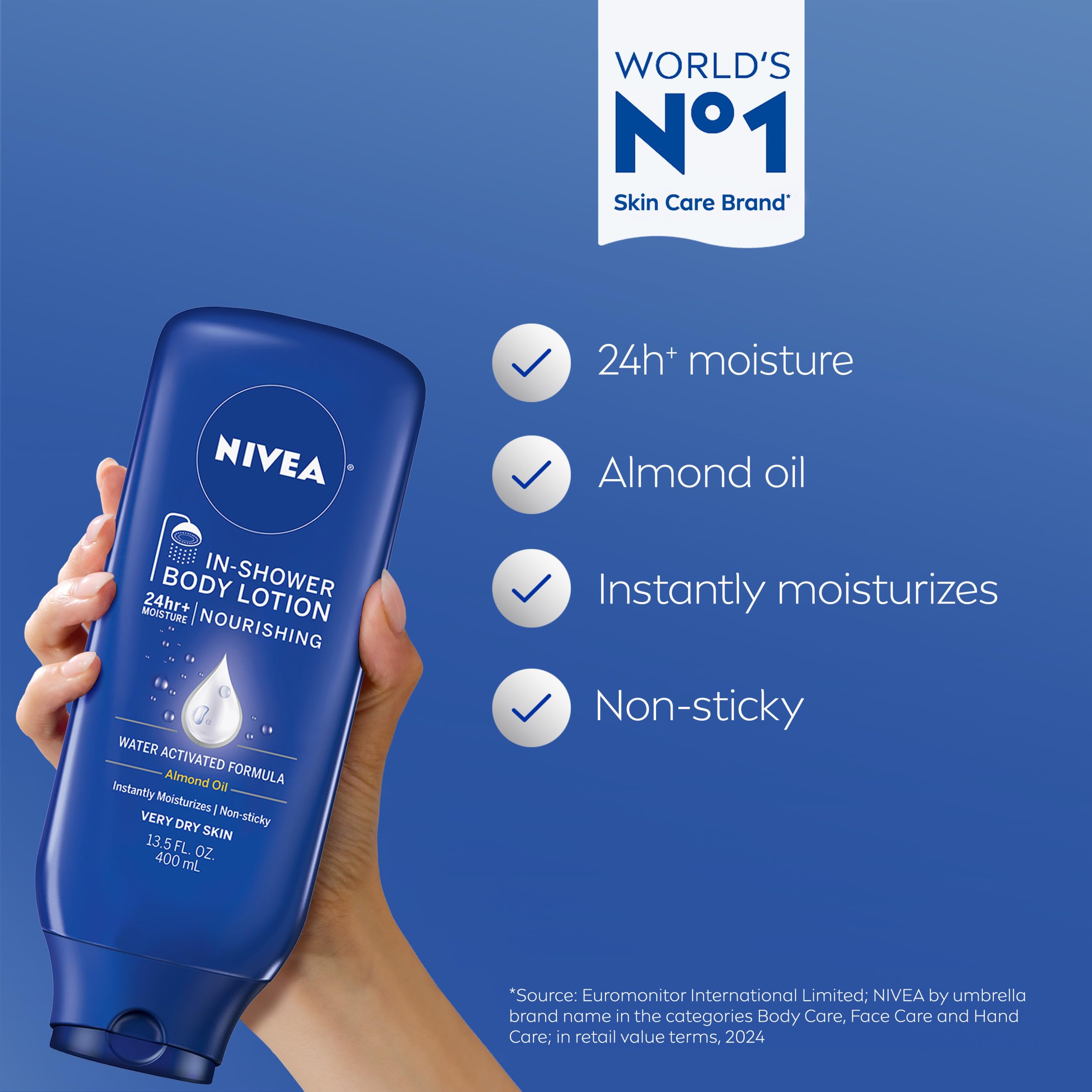Nivea In Shower Lotion showing almond oil ingredient highlight