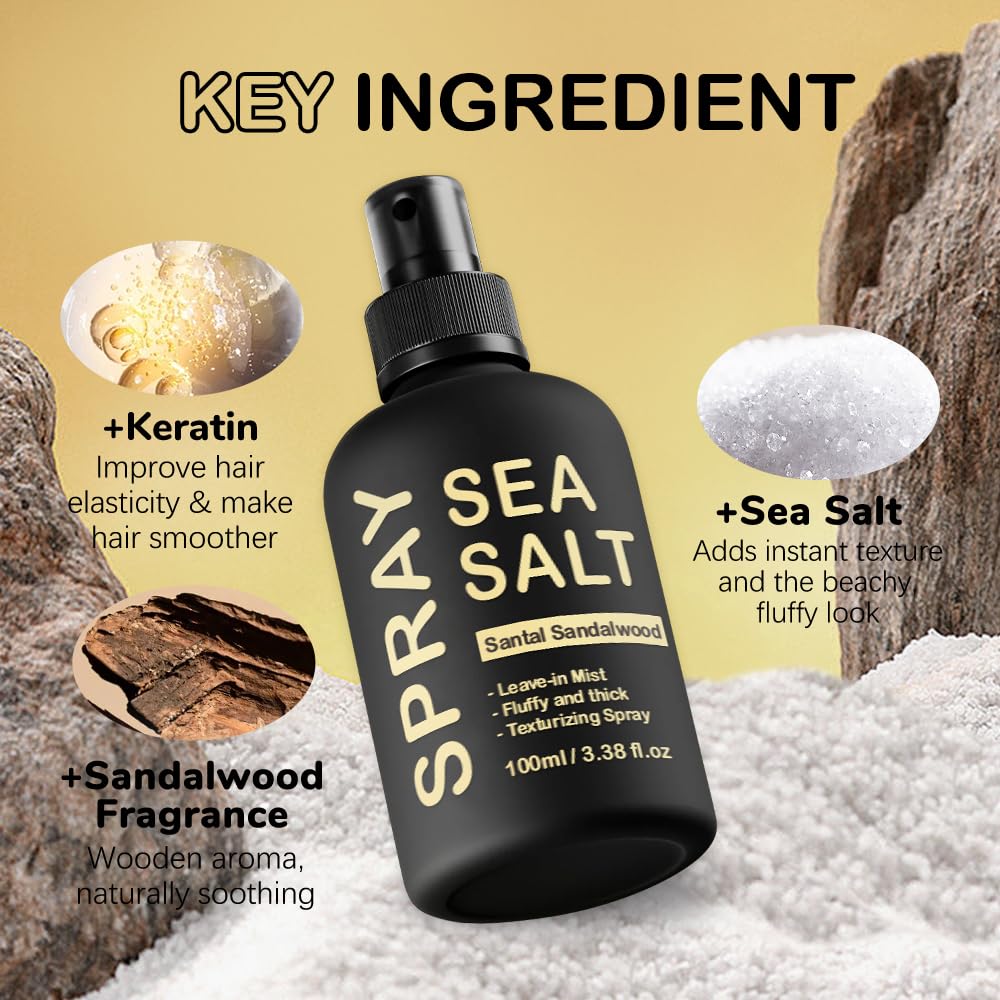 KOEC sea salt spray for curls and waves bottle details