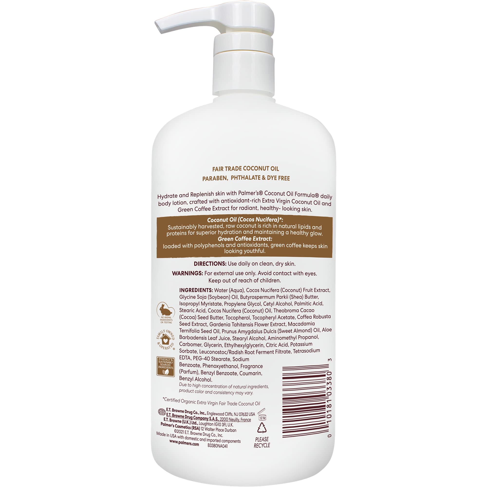 Palmer's Coconut Oil Formula body moisturizer pump bottle