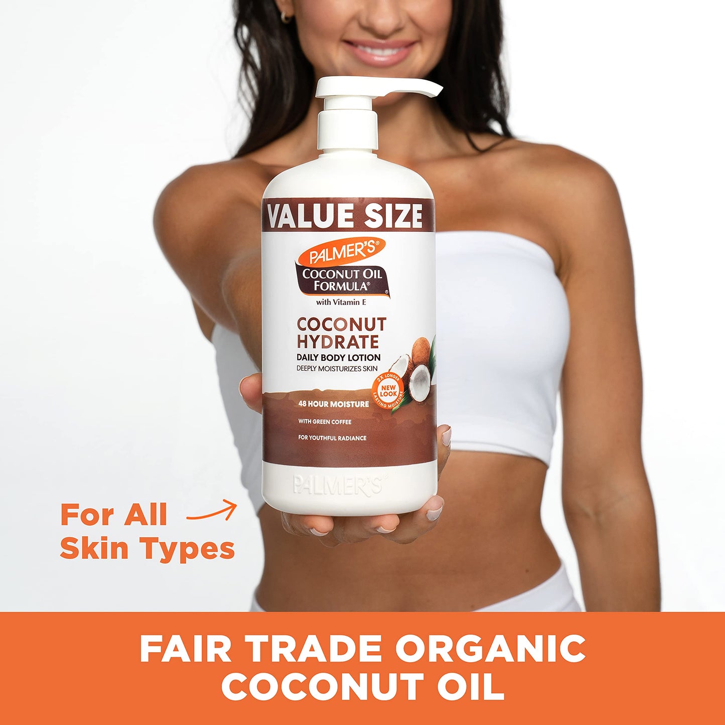Close up of Palmer's Coconut Oil Formula pump bottle
