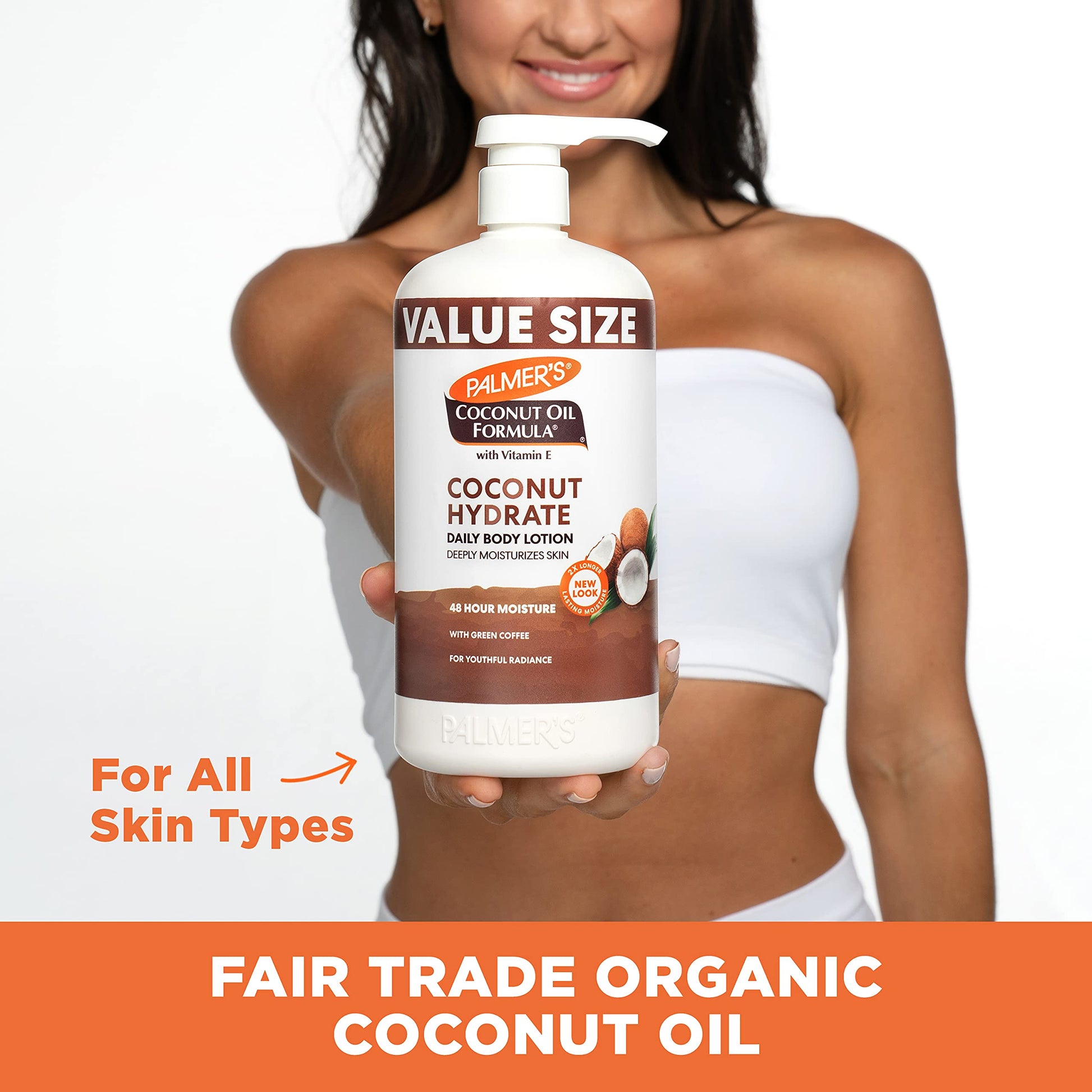 Close up of Palmer's Coconut Oil Formula pump bottle