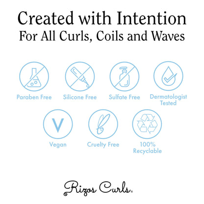 Rizos Curls sulfate free hair spray bottle showing premium nozzle design