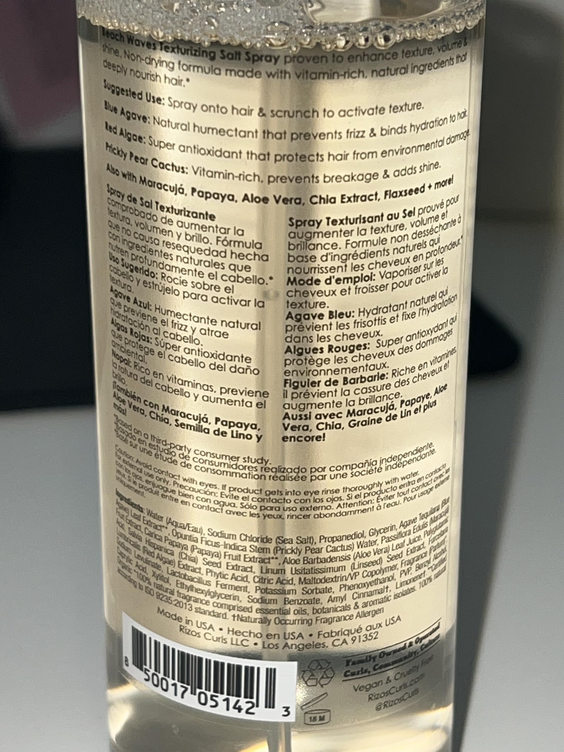 Authentic Rizos Curls styling spray for curly and wavy hair texture