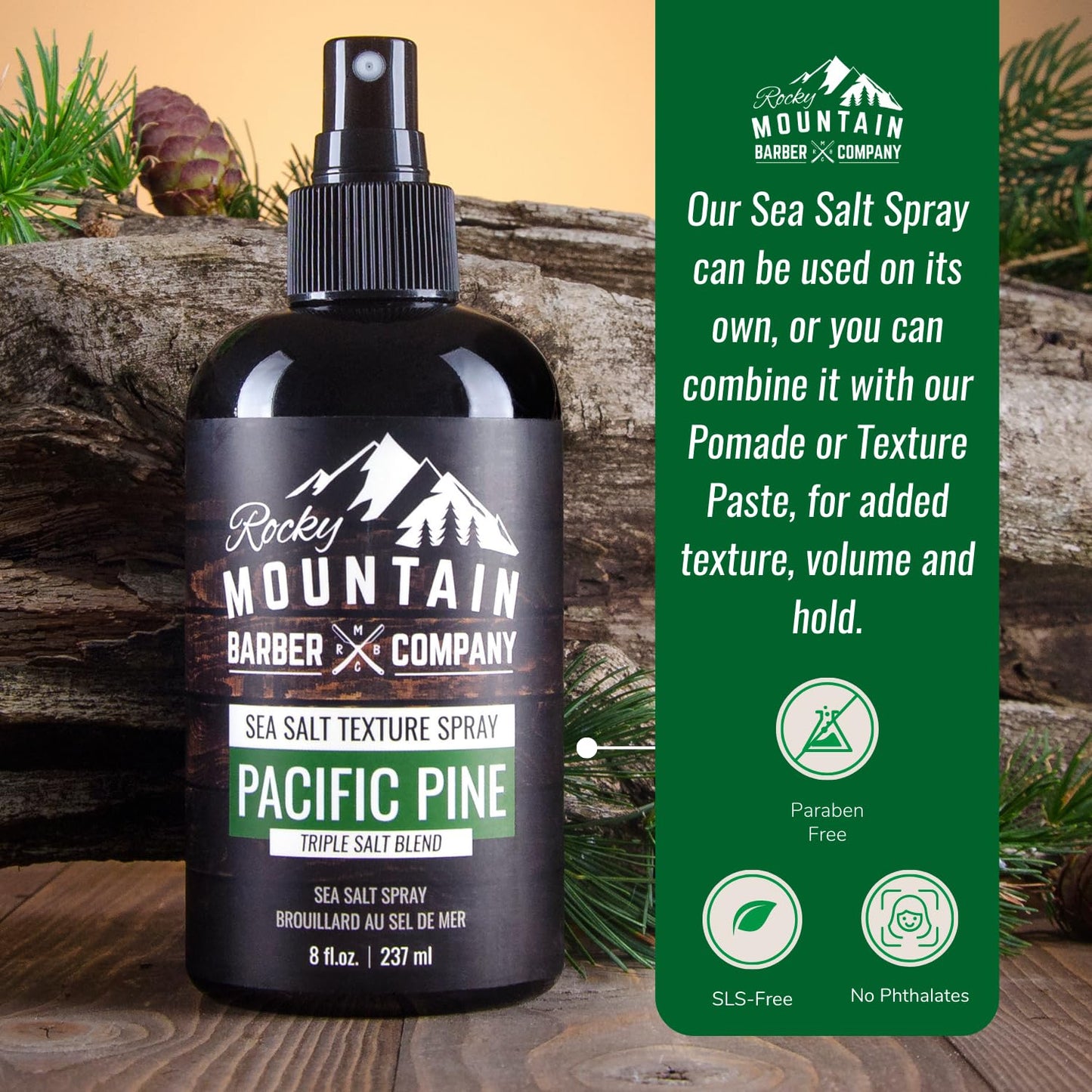 Professional grooming sea salt spray for all hair types