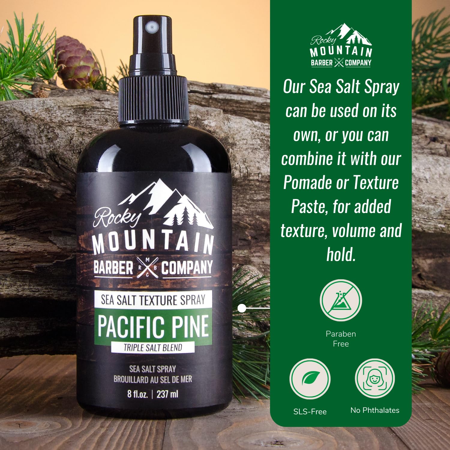 Professional grooming sea salt spray for all hair types