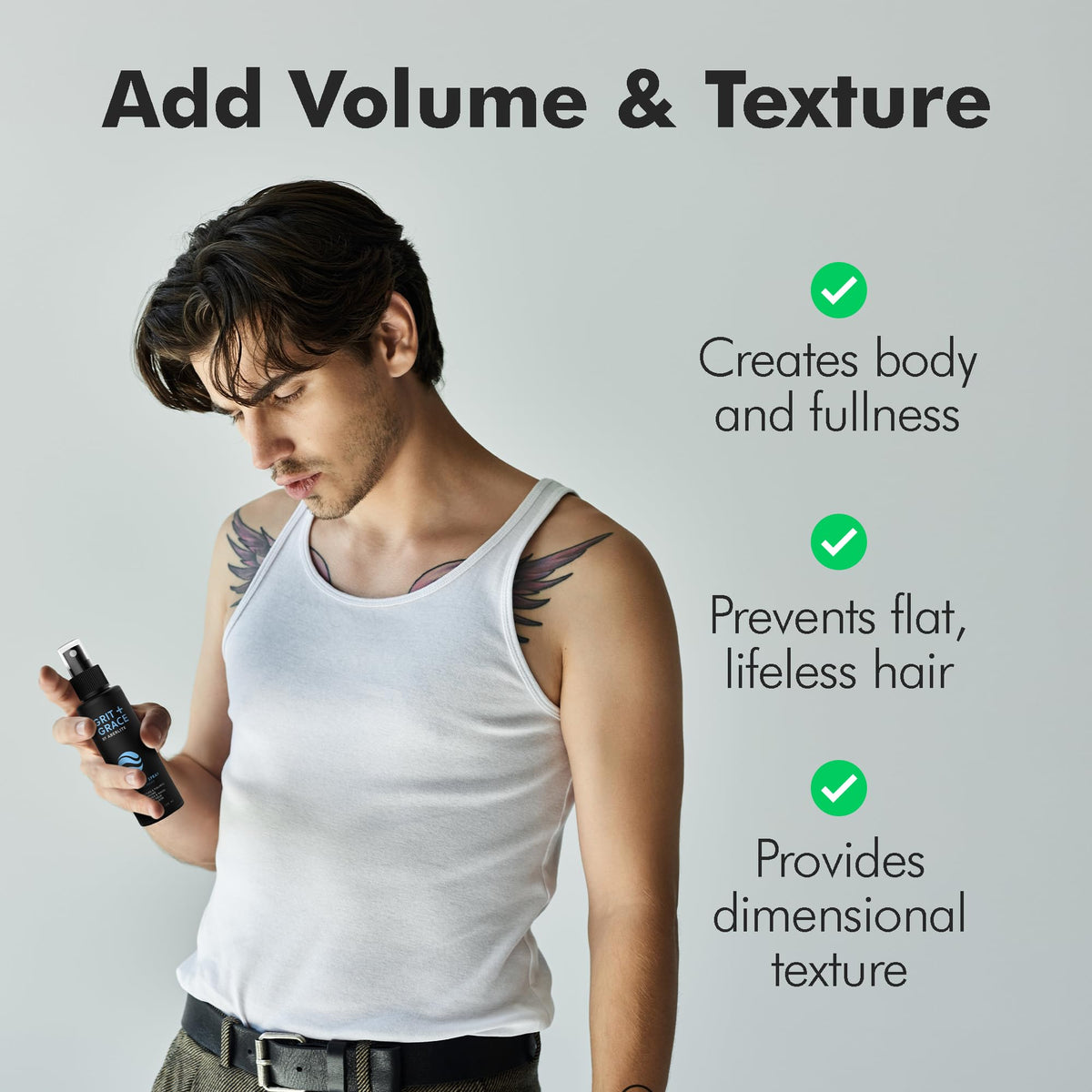 Aberlite Grit And Grace styling spray application on wavy and curly hair