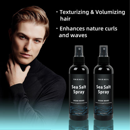 Matte finish beach waves spray for men hair styling close up