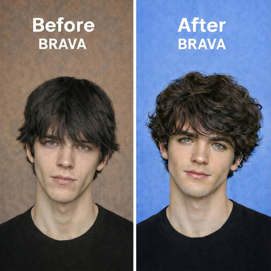 Close up of Brava hair texturizing spray mist application